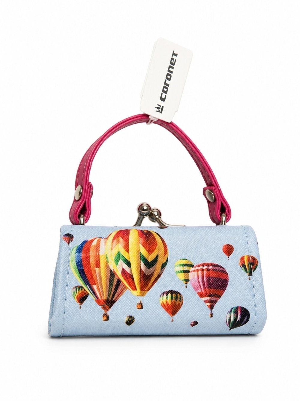 Tic Tok Mini Hot Air Balloon Top-Handle Bag - Light Blue & Pink
